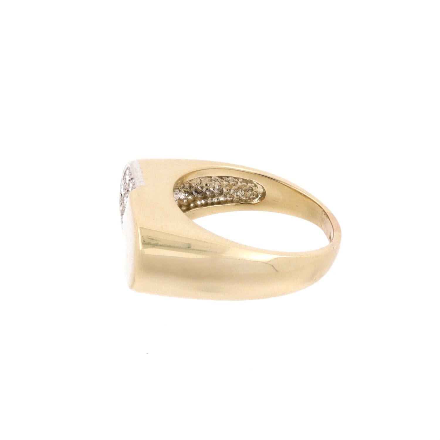 Cluster Diamond Cocktail Ring 14K Two-Tone Gold 0.50 CTW Size 7.25 Estate