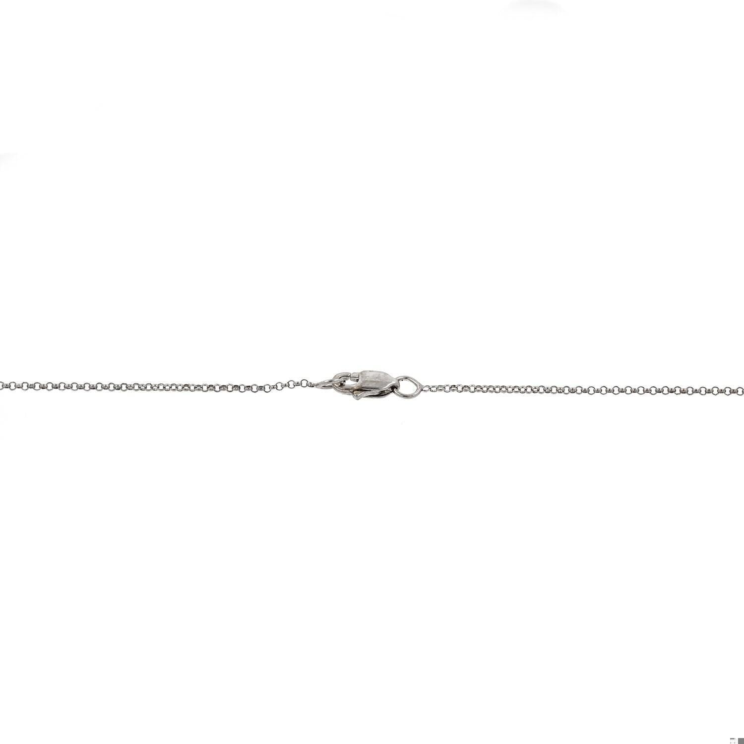 Cluster Diamond Station Necklace 14K White Gold Cable Link Chain 3.50 CTW 18"