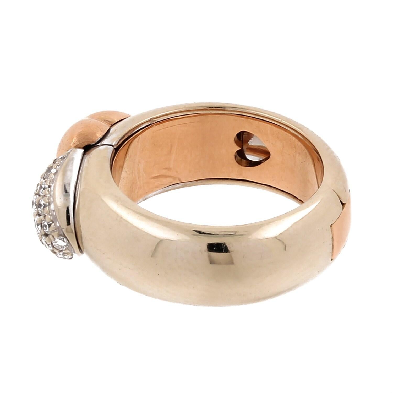 Craig Drake Diamond Heart Love Ring Opens "I LOVE YOU" 18K Tri-Tone Gold Size 5