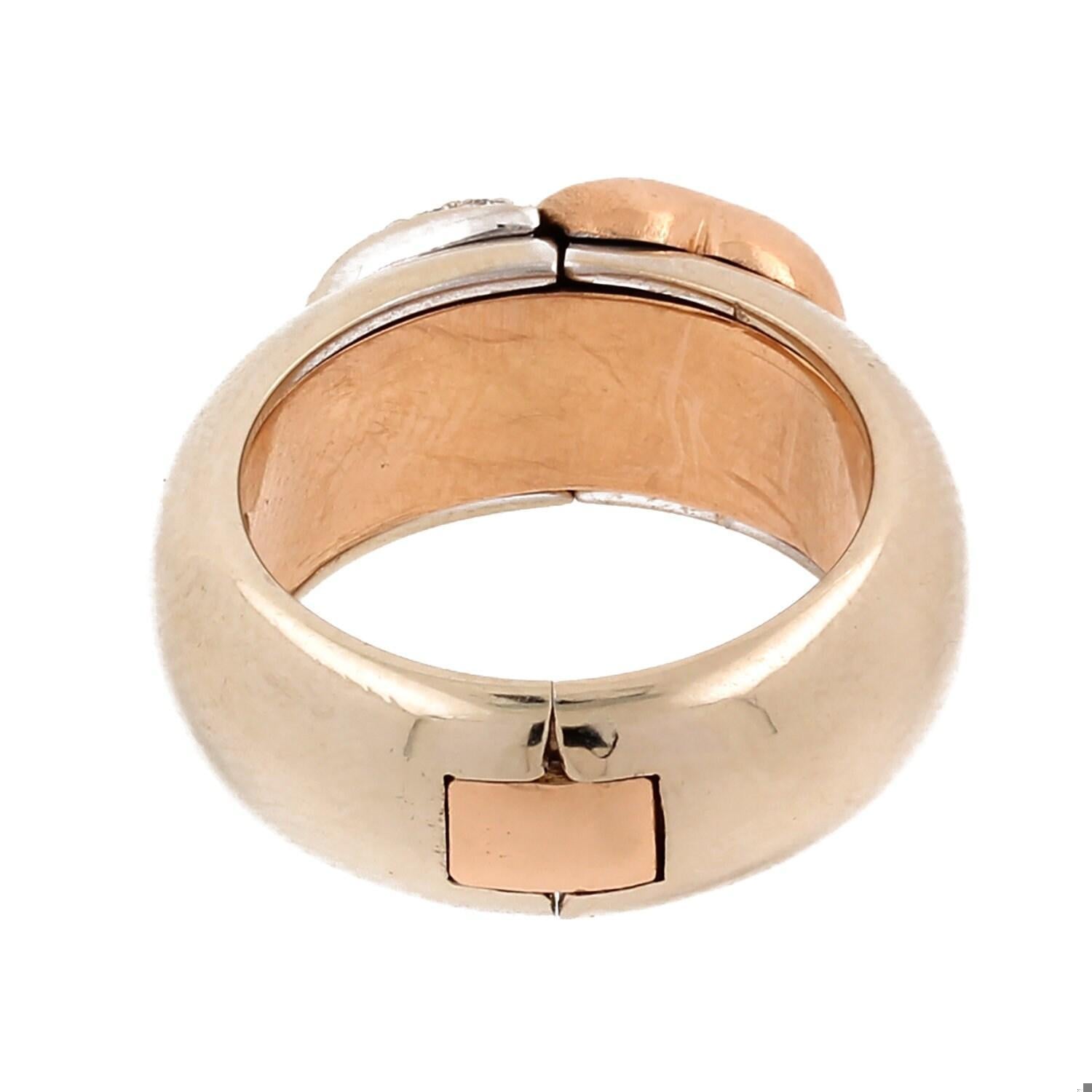 Craig Drake Diamond Heart Love Ring Opens "I LOVE YOU" 18K Tri-Tone Gold Size 5