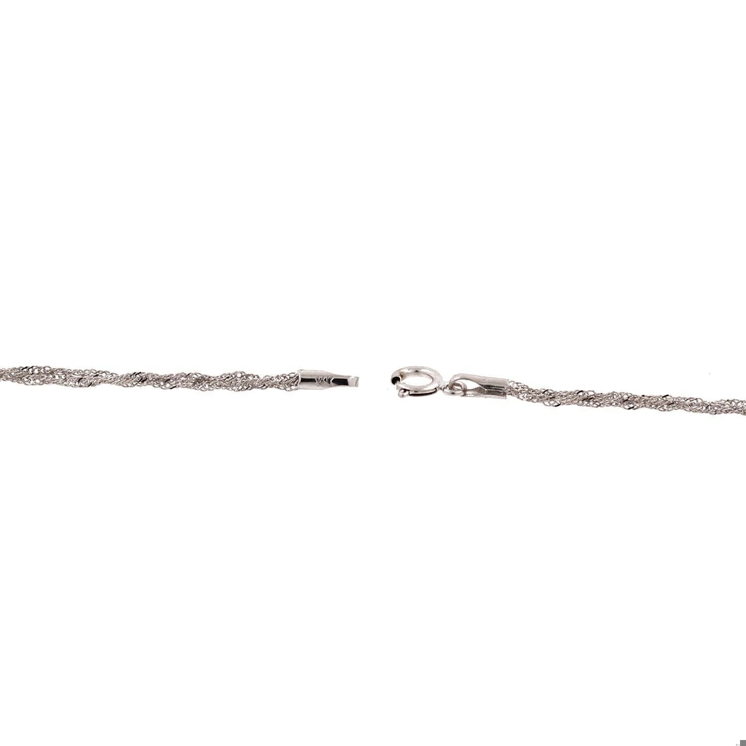 1.30 TW Diamond Filigree Square Pendant Chain Necklace 14K W/Gold 19"