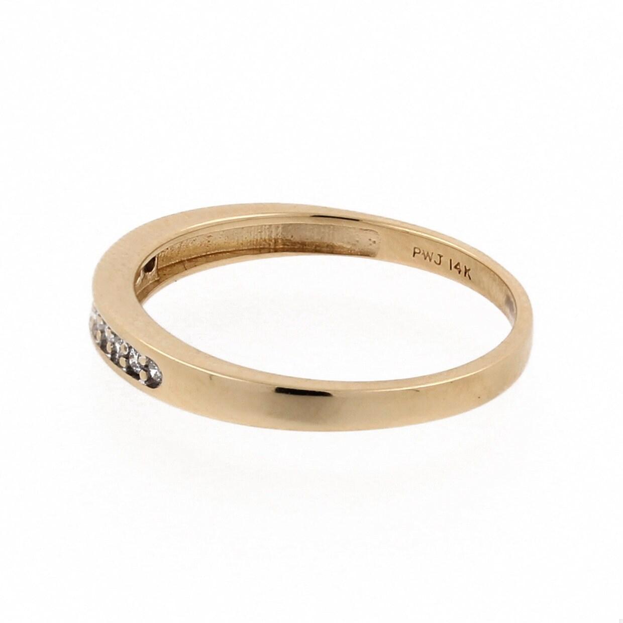 Diamond Half Eternity Band Ring 14K Yellow Gold 10-Stone 0.20 CTW SZ 7.5 Estate