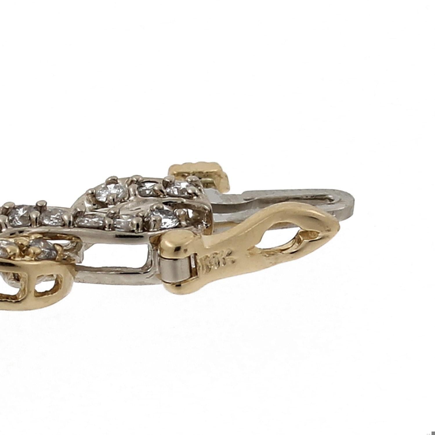 3.00 TW Diamond S Link Bracelet 14K Two-Tone Gold Ladies Estate 7"