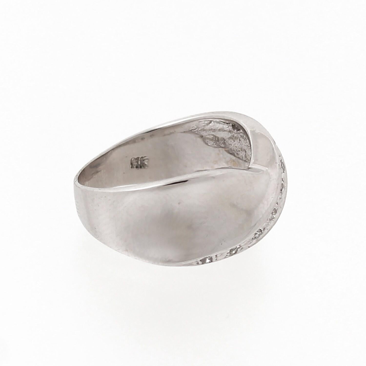 Diamond Swirl Ring Band 14K White Gold 0.15 CTW Round Diamonds Size 6.75 Estate