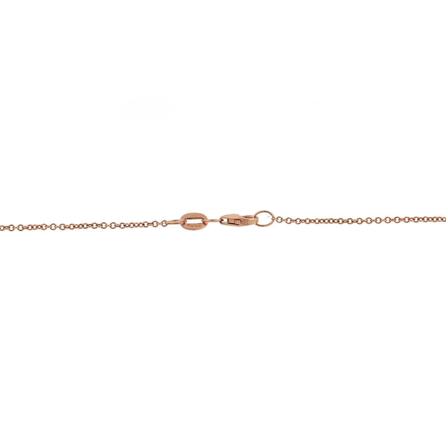 EFFY Pave Rose Diamond Pendant Chain Necklace 14K Rose Gold 0.85 TW 18"