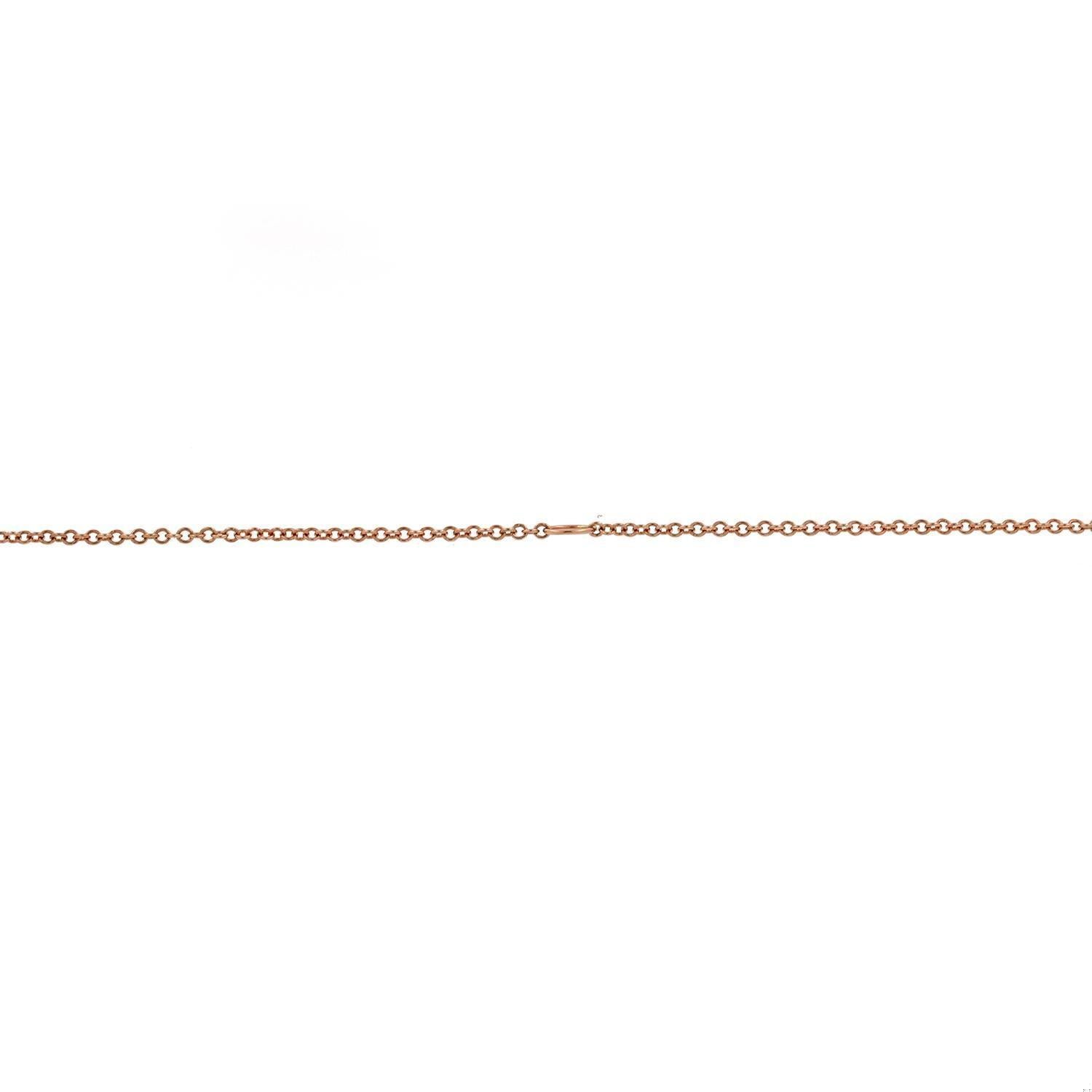 EFFY Pave Rose Diamond Pendant Chain Necklace 14K Rose Gold 0.85 TW 18"
