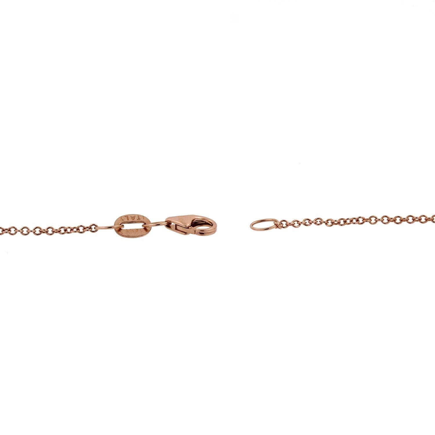 EFFY Pave Rose Diamond Pendant Chain Necklace 14K Rose Gold 0.85 TW 18"