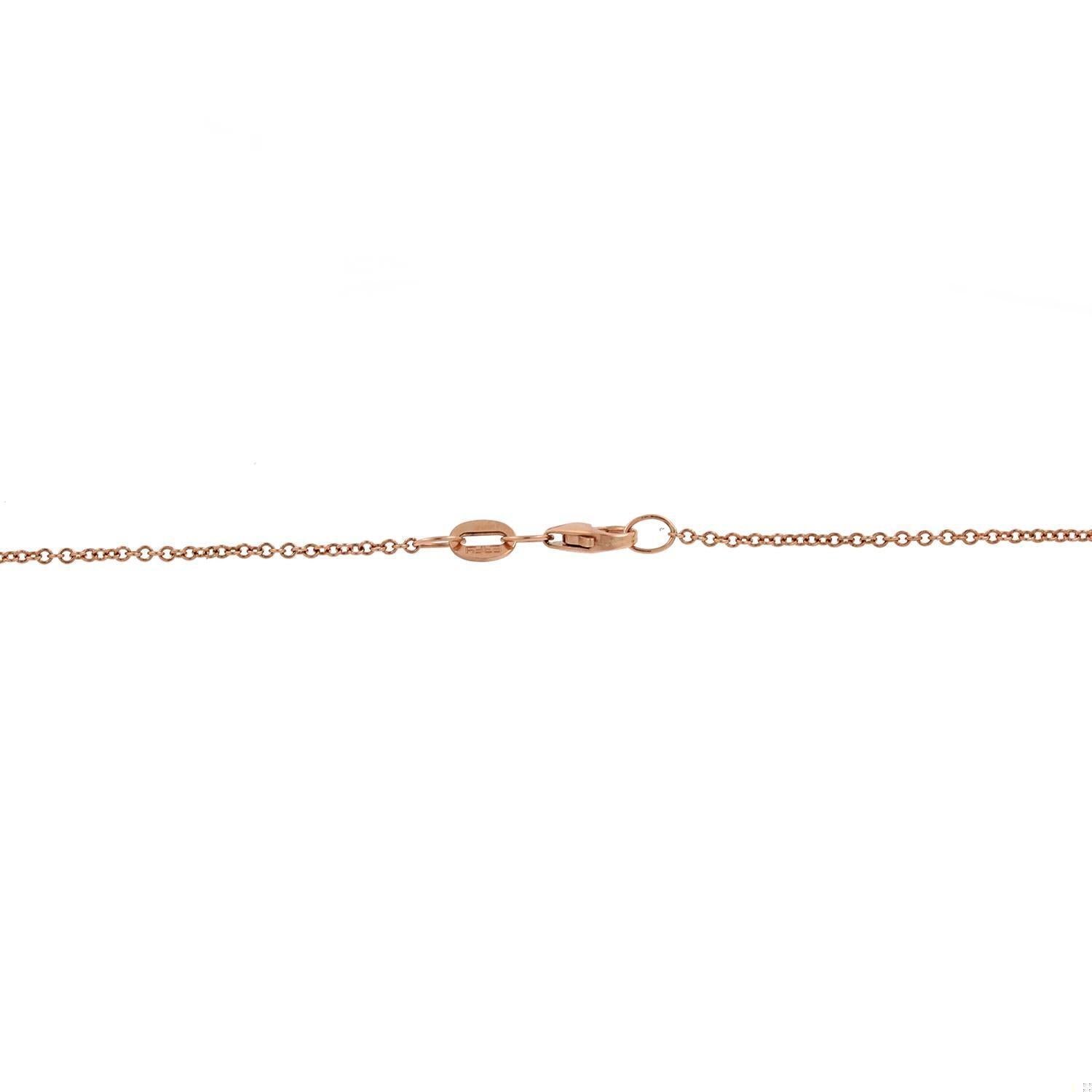 EFFY Pave Rose Diamond Pendant Chain Necklace 14K Rose Gold 0.85 TW 18"