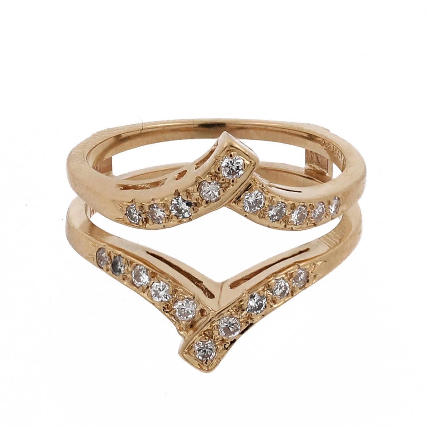 Estate Diamond Jacket Bridal Ring 14K Yellow Gold 0.50 CTW Round Diamonds SZ 7