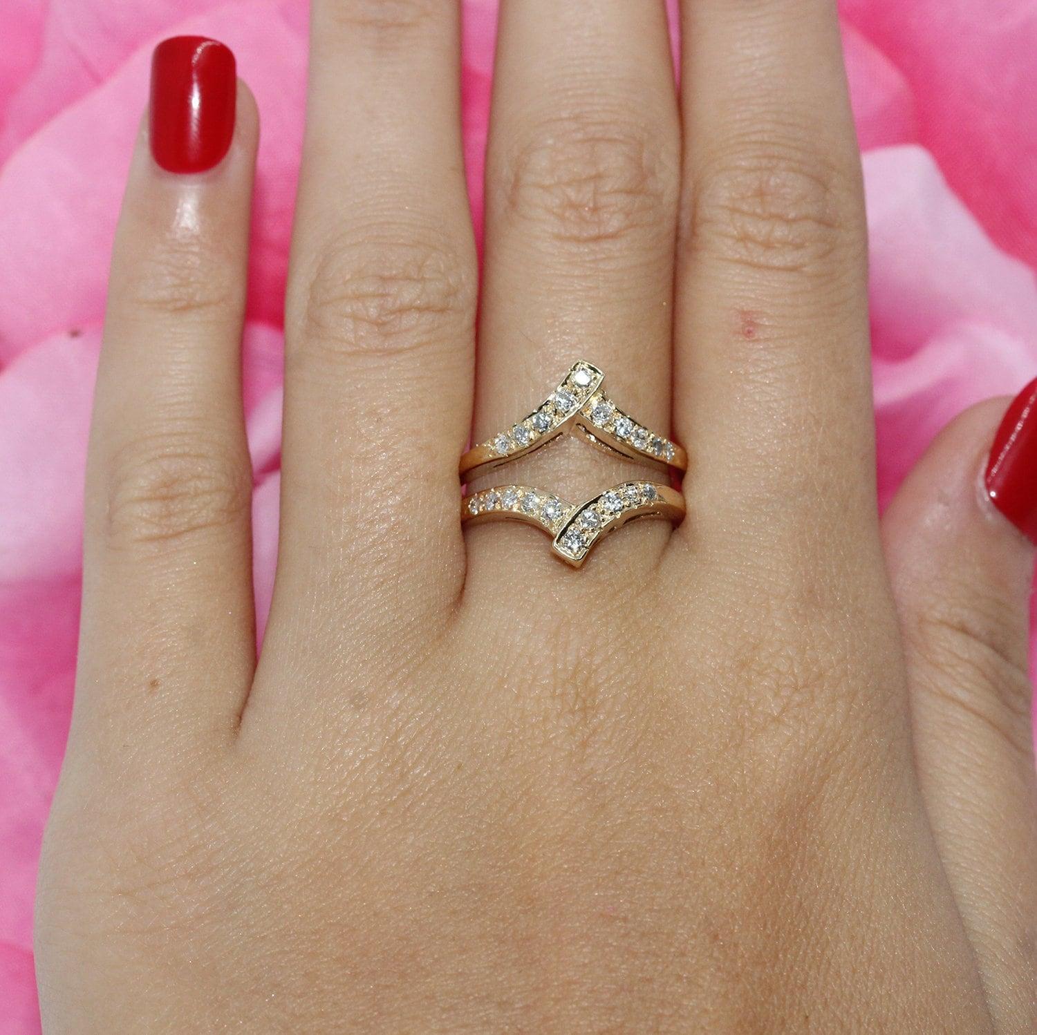 Estate Diamond Jacket Bridal Ring 14K Yellow Gold 0.50 CTW Round Diamonds SZ 7