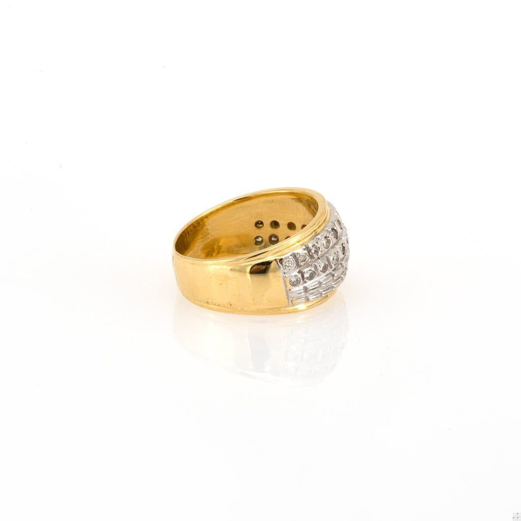 Estate Diamond Dome Ring 18K Yellow Gold 0.50 TW Ladies Natural Diamond Size 6.5