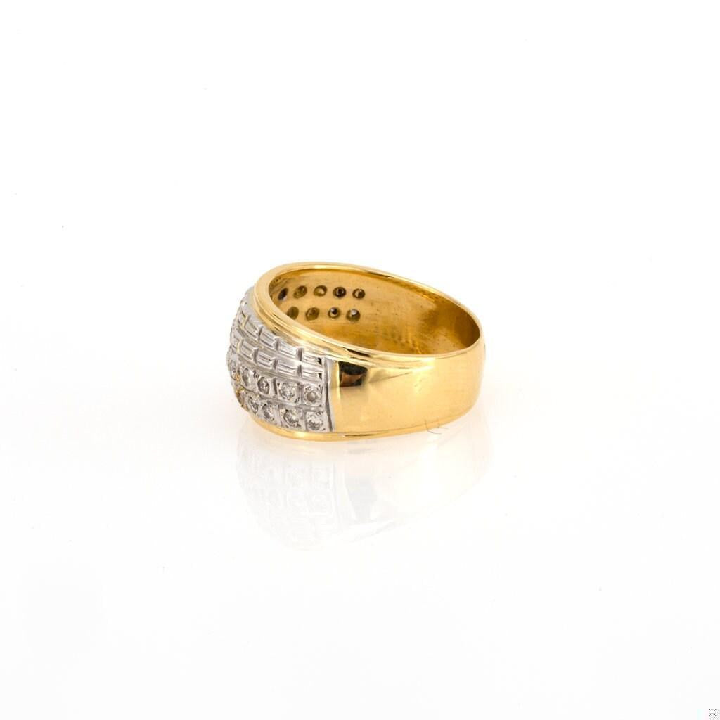 Estate Diamond Dome Ring 18K Yellow Gold 0.50 TW Ladies Natural Diamond Size 6.5