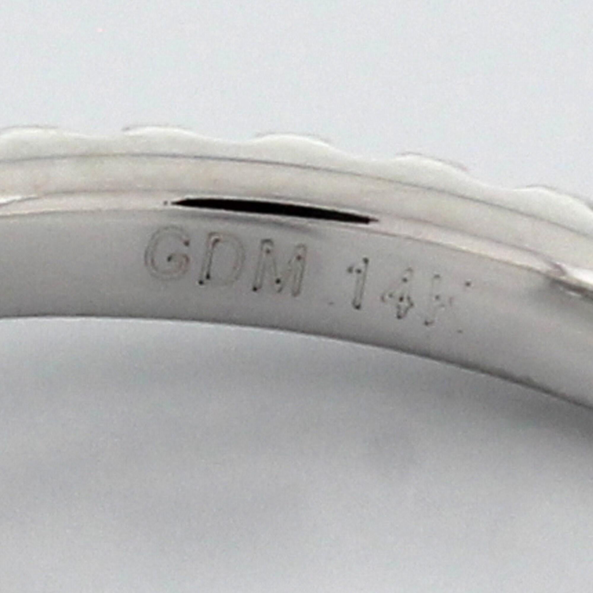 1.25 TW Halo Diamond Engagement Ring 14K White Gold Ladies Size 5 Estate