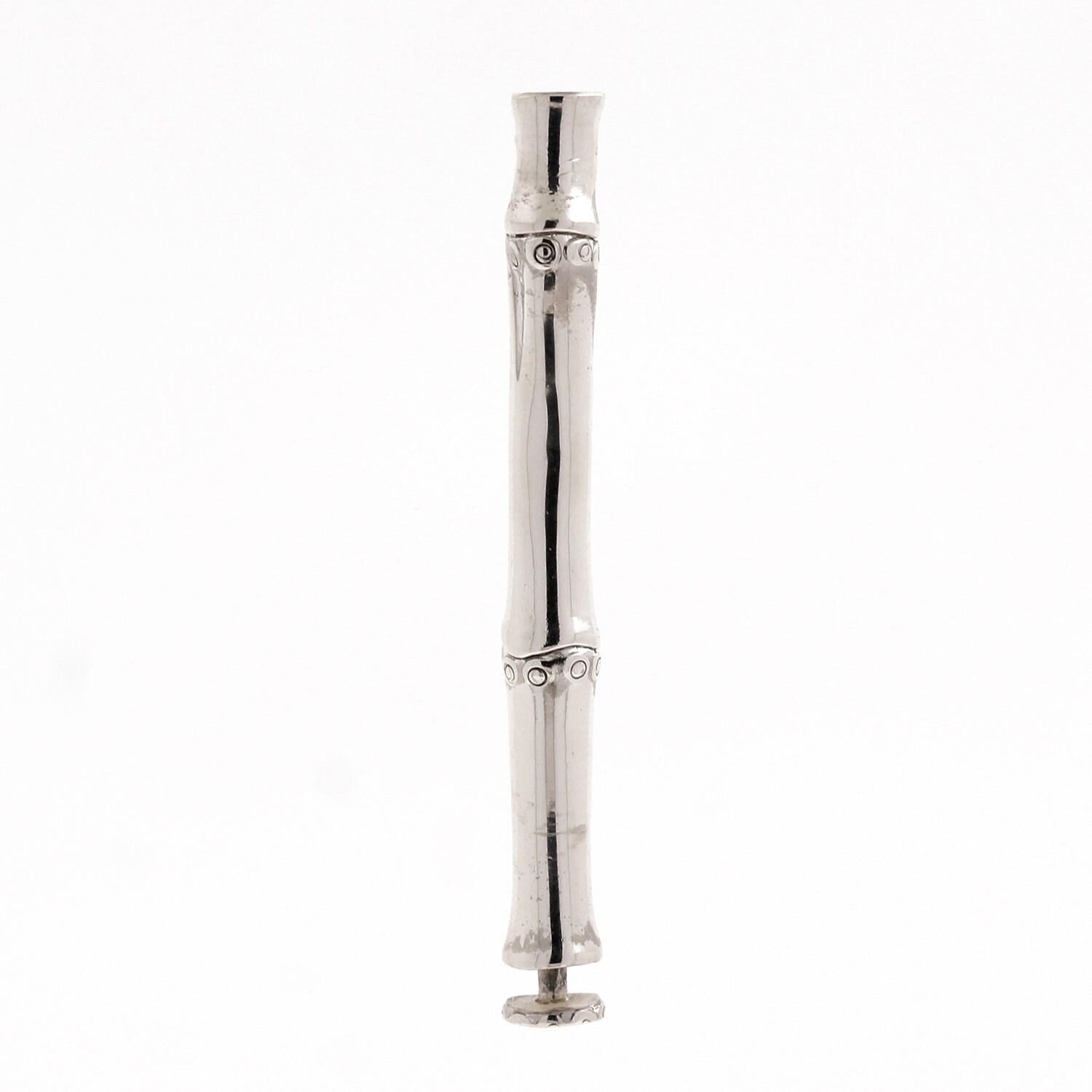 John Hardy Bamboo Pin Brooch Hidden Clasp Sterling Silver Vintage Estate 2.25"