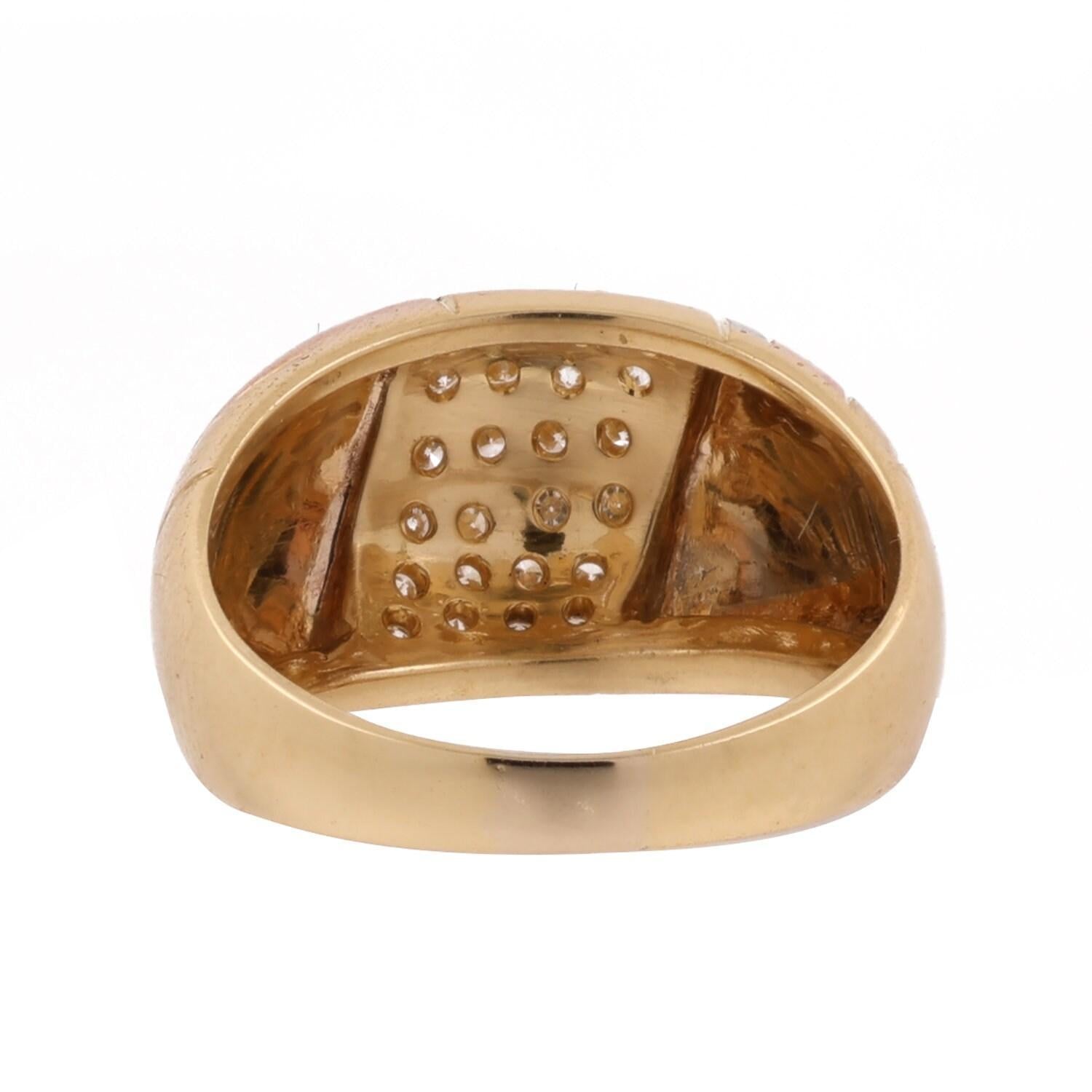 Leo Pizzo Italian Diamond Dome Ring 18K Tri-Gold 0.40 TW Size 8.5