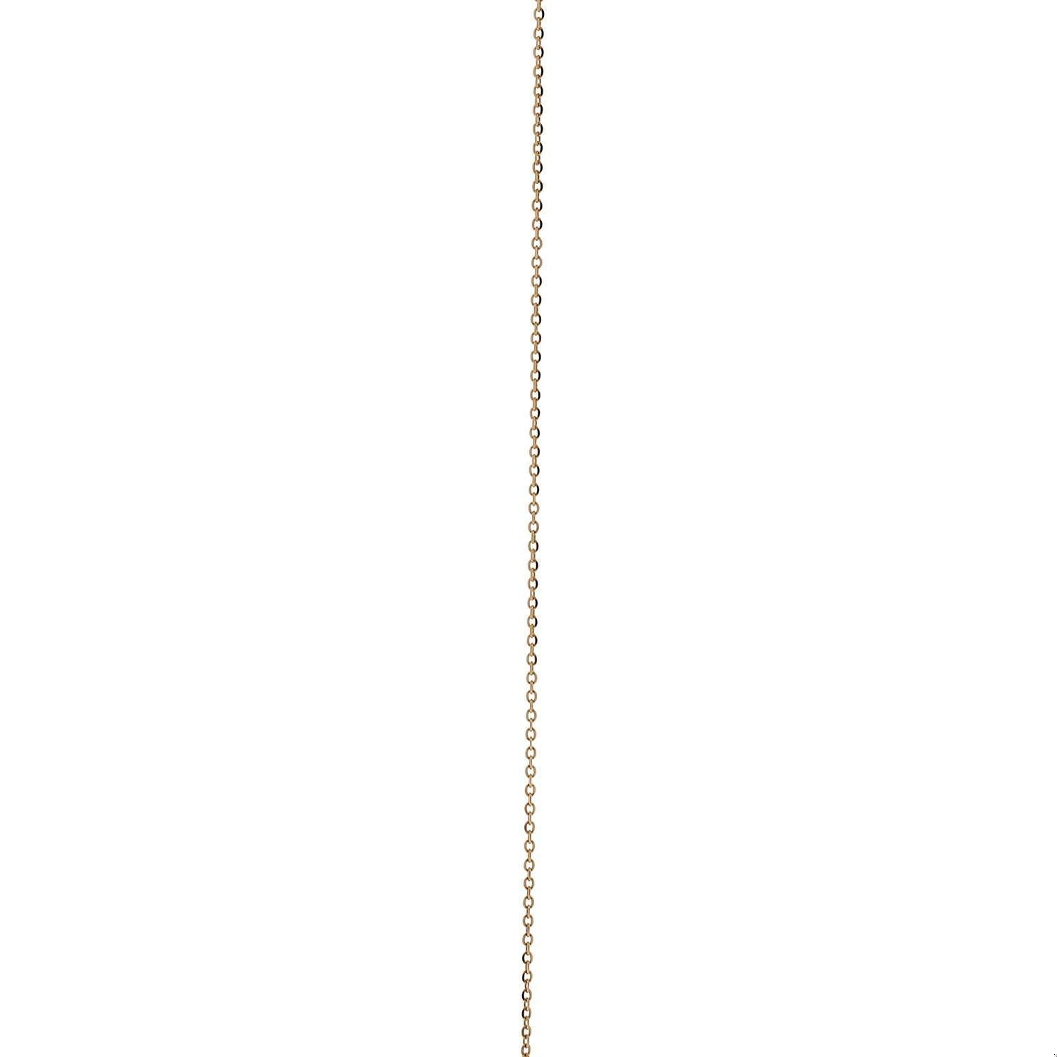 Long Y-Drop Cable Link Chain Necklace 18K Yellow Gold Cubic Zirconia Gems 16.5"