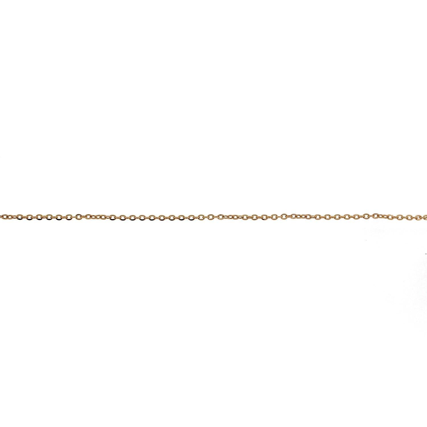 Long Y-Drop Cable Link Chain Necklace 18K Yellow Gold Cubic Zirconia Gems 16.5"