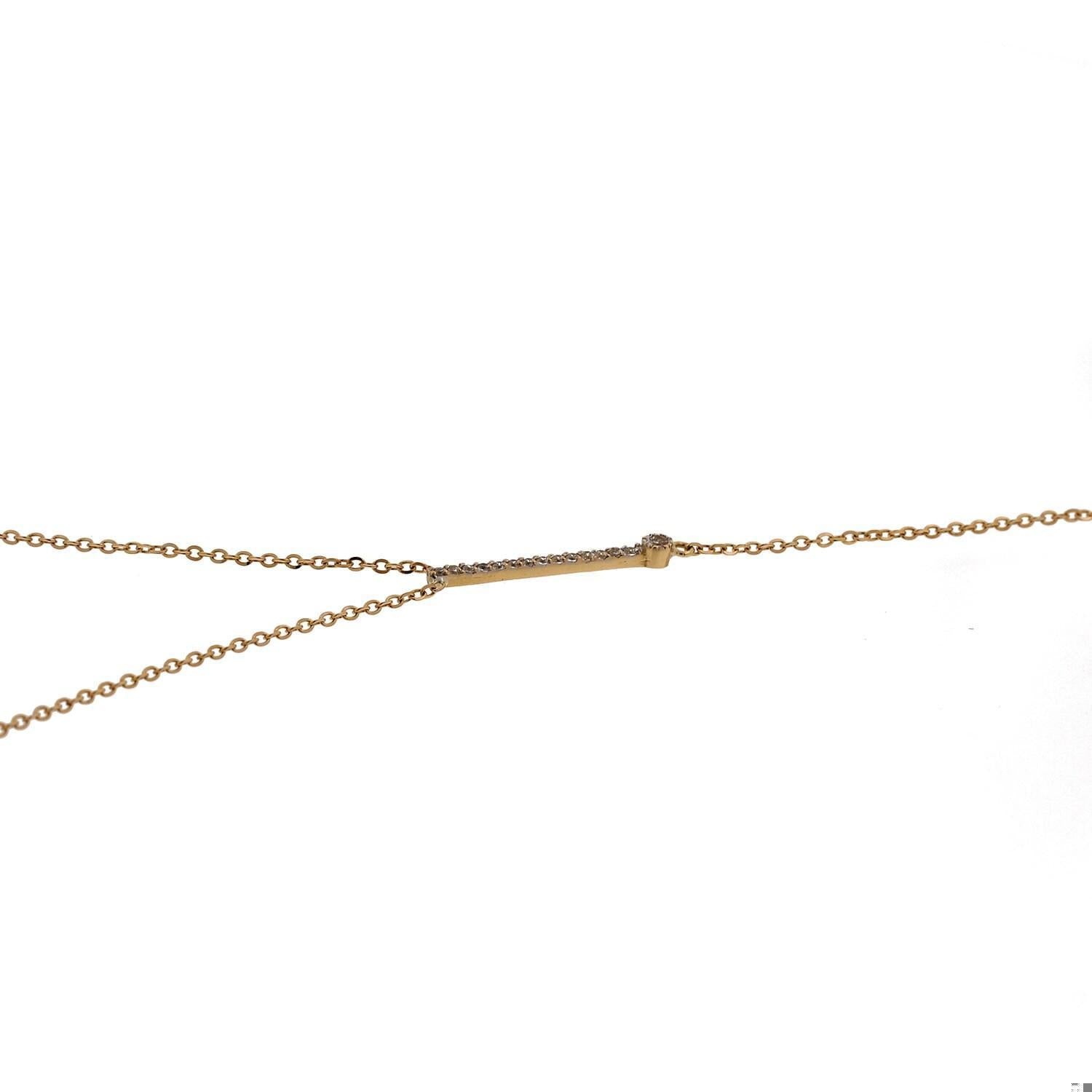 Long Y-Drop Cable Link Chain Necklace 18K Yellow Gold Cubic Zirconia Gems 16.5"