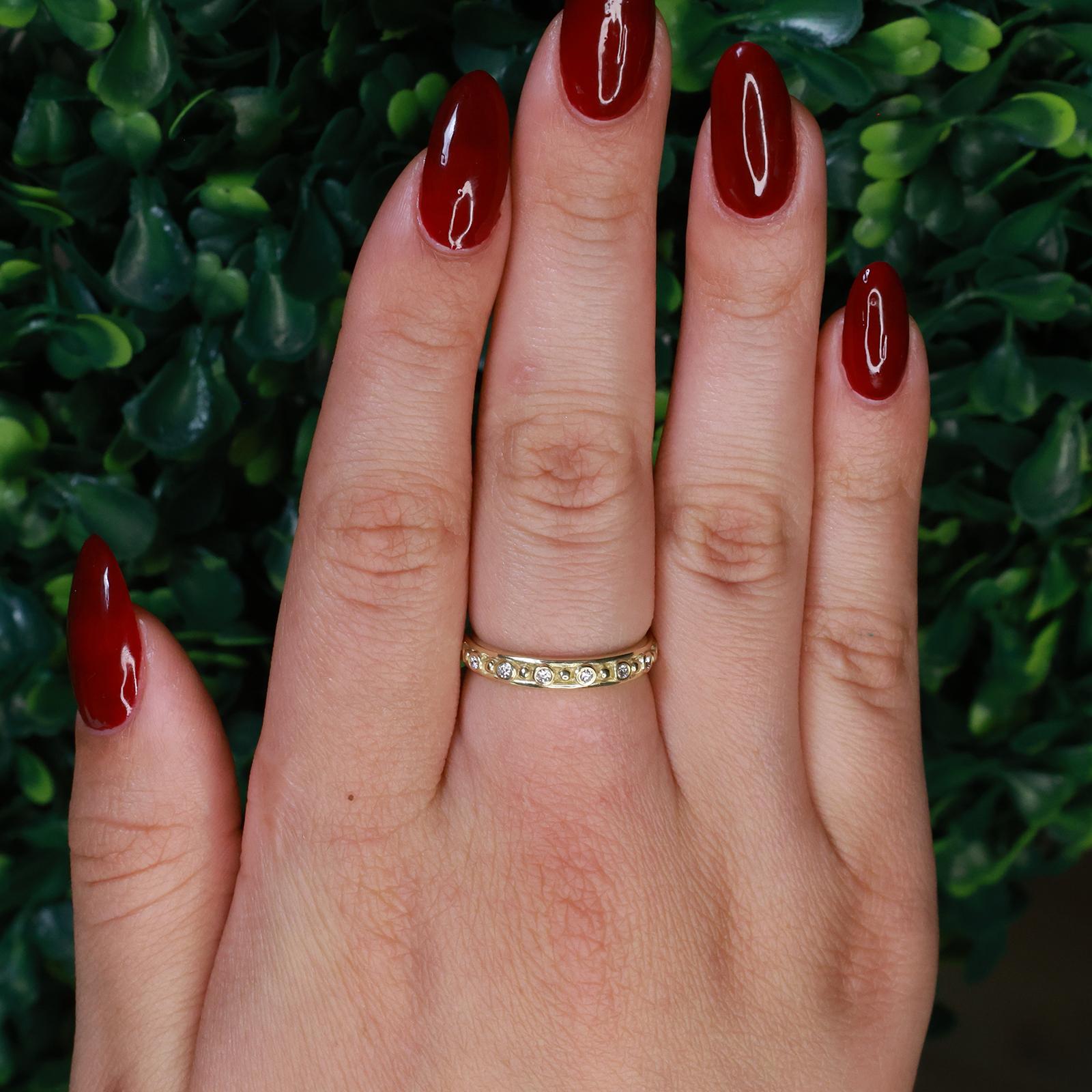 0.38 TW Diamond Full Eternity Band Ring Wedding Anniversary 14K Yellow Gold SZ 8