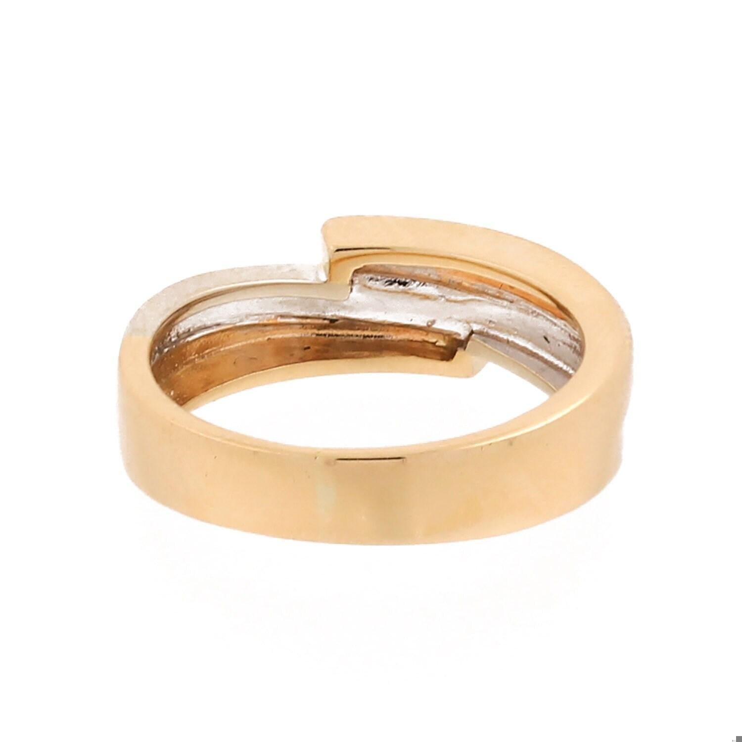 3-Stone Diamond Bypass Band Ring 14K Two-Tone Gold 0.30 CTW SZ 9.5