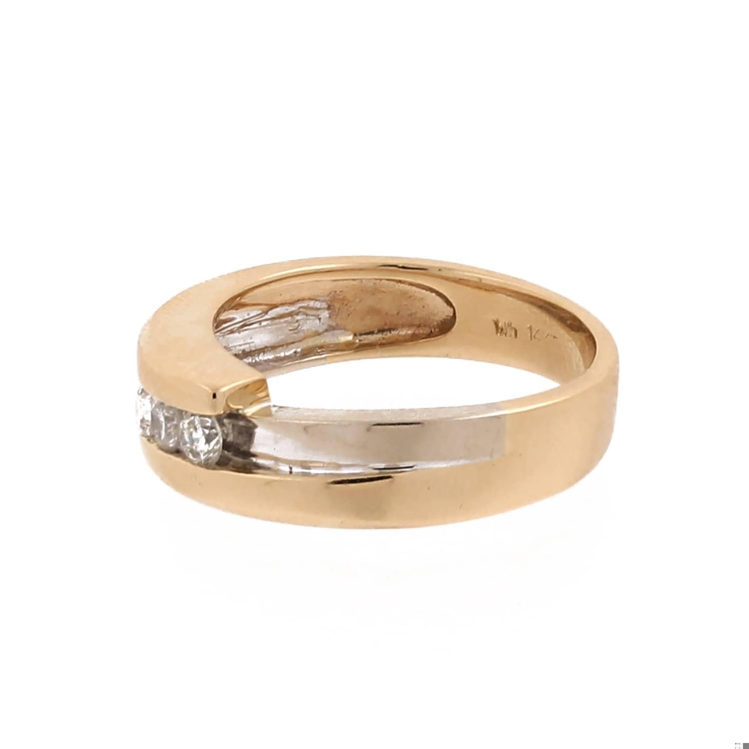 3-Stone Diamond Bypass Band Ring 14K Two-Tone Gold 0.30 CTW SZ 9.5