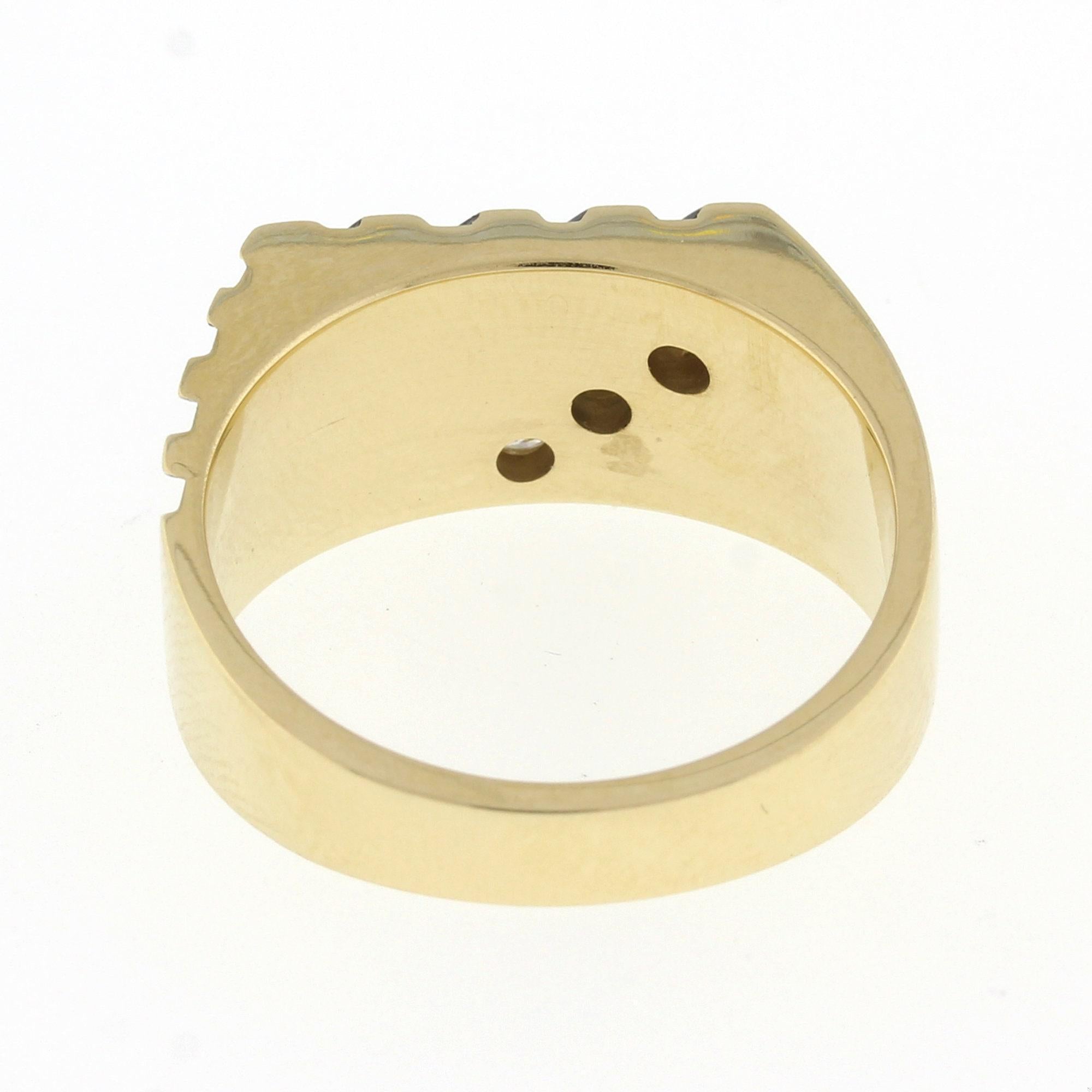 Men's Diamond Signet Ring 14K Yellow Gold 0.30 CTW G-H/VS-SI Size 10 Estate