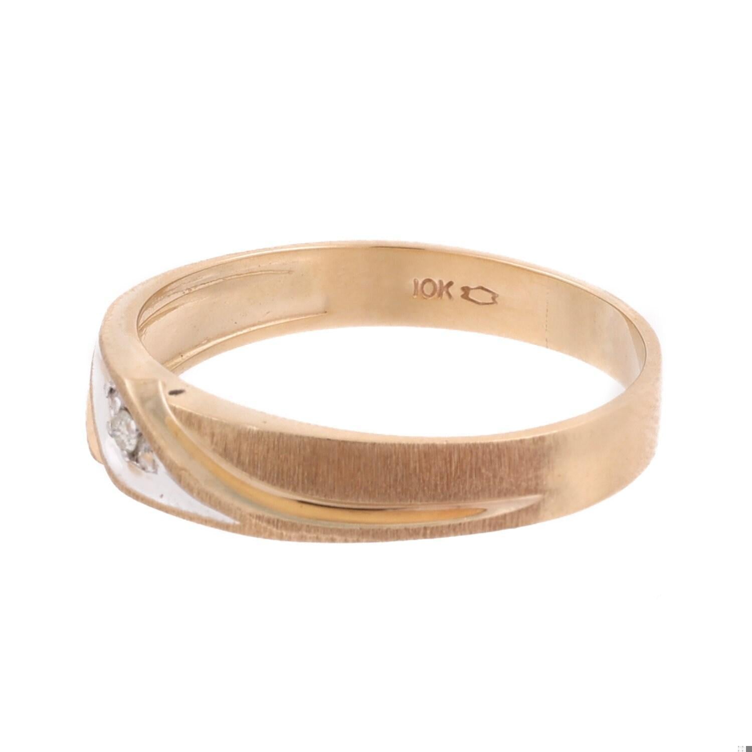 Men's Diamond Swirl Band Ring 10K Gold 0.05 TW Size 12.5 Unisex