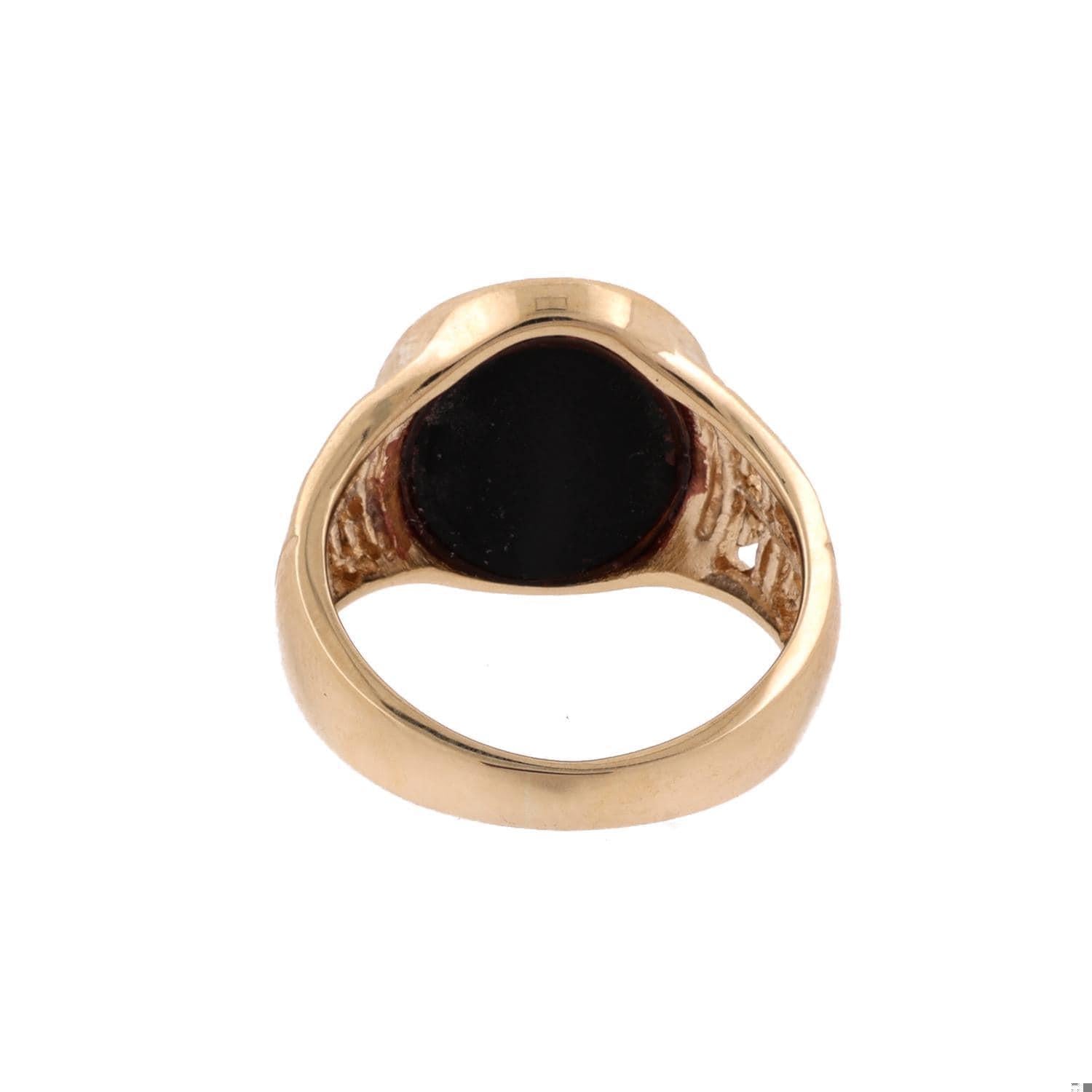 Mosaic Opal Greek Key Signet Ring 14K Yellow Gold Size 5.75 Unisex Estate