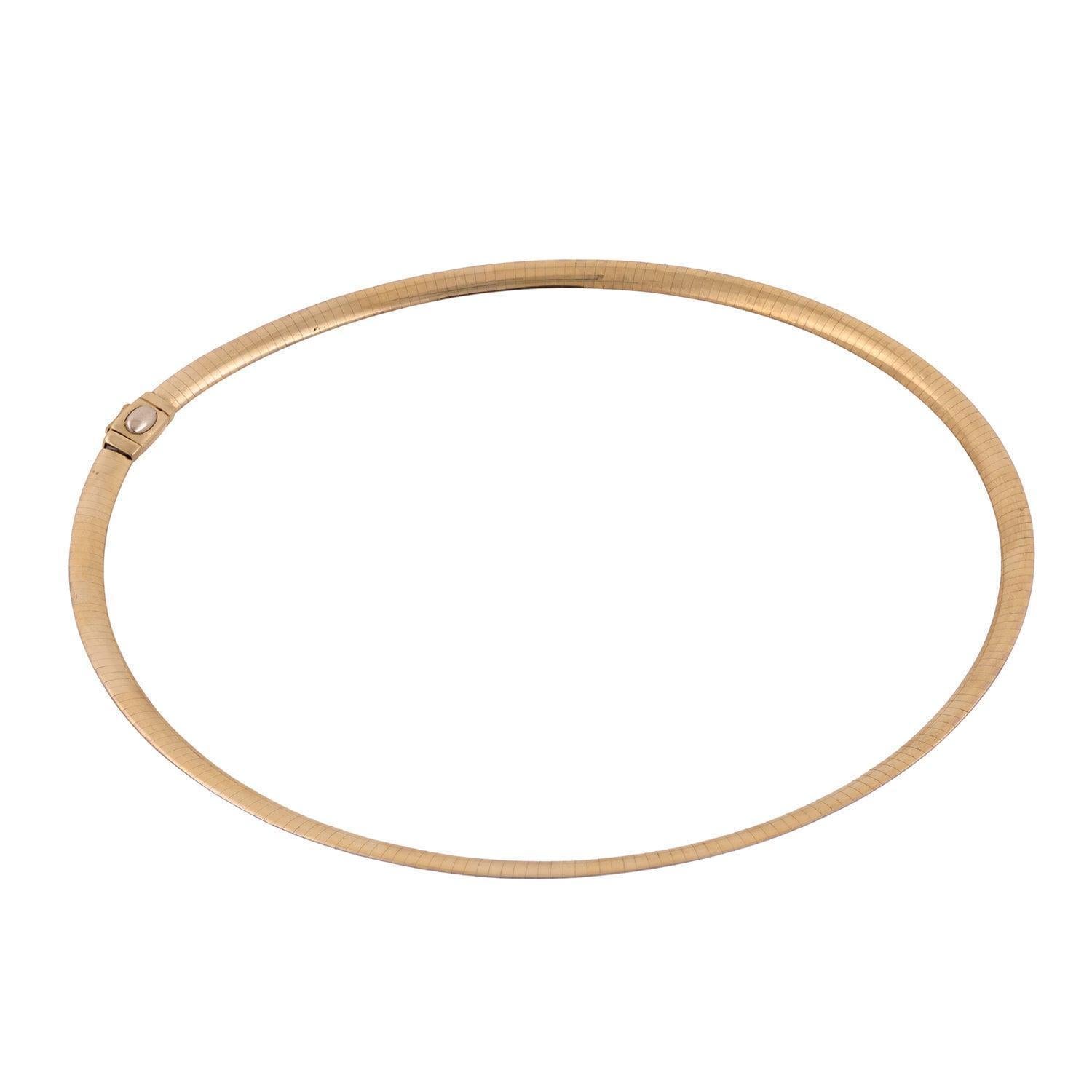 Omega Chain Necklace 14K Yellow Gold 5.8 mm Wide 18" Estate