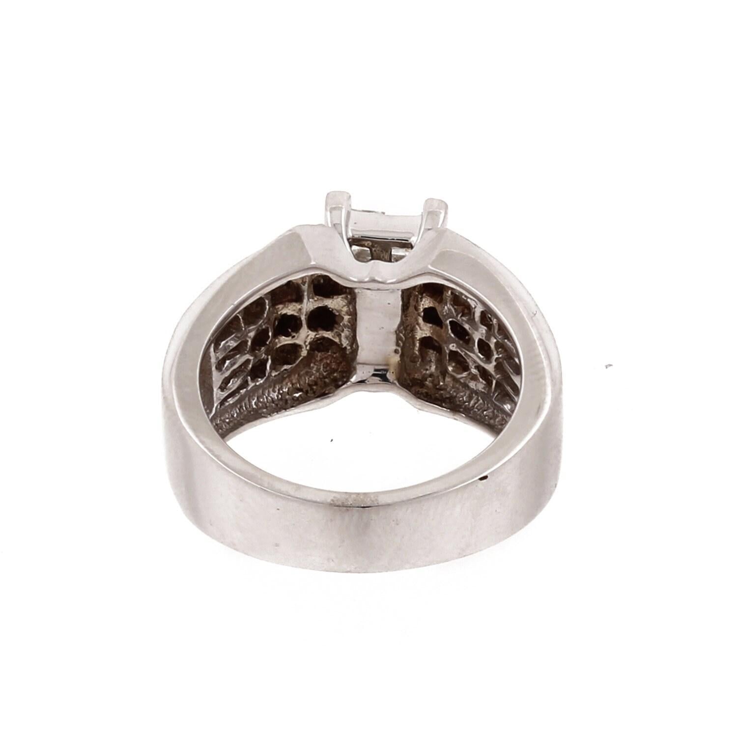 Princess Baguette Cut Diamond Ring 14K White Gold 1.45 CTW SZ 7.25
