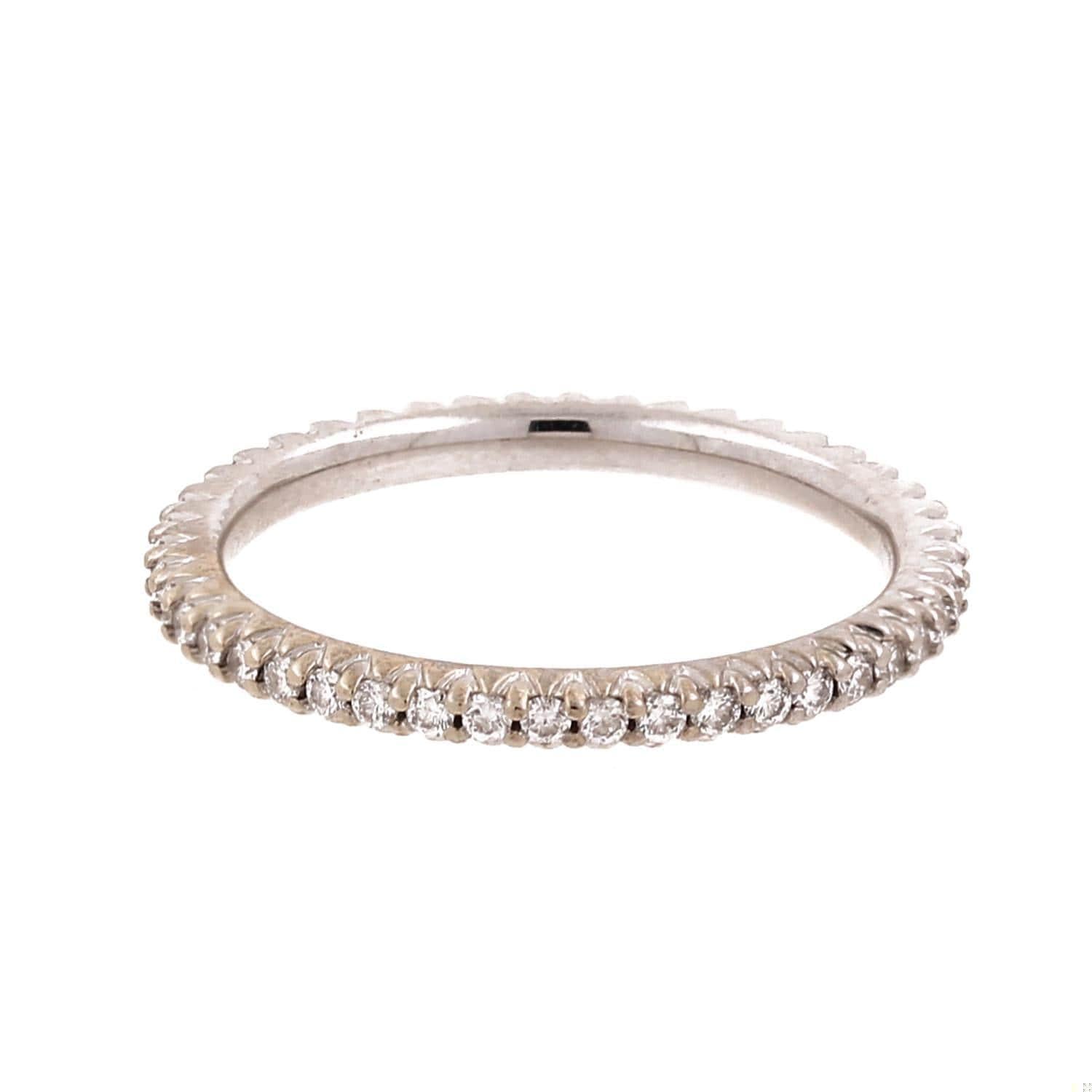 Roberto Coin Diamond Full Eternity Band Ring 18K White Gold 0.35 CTW Size 6.25