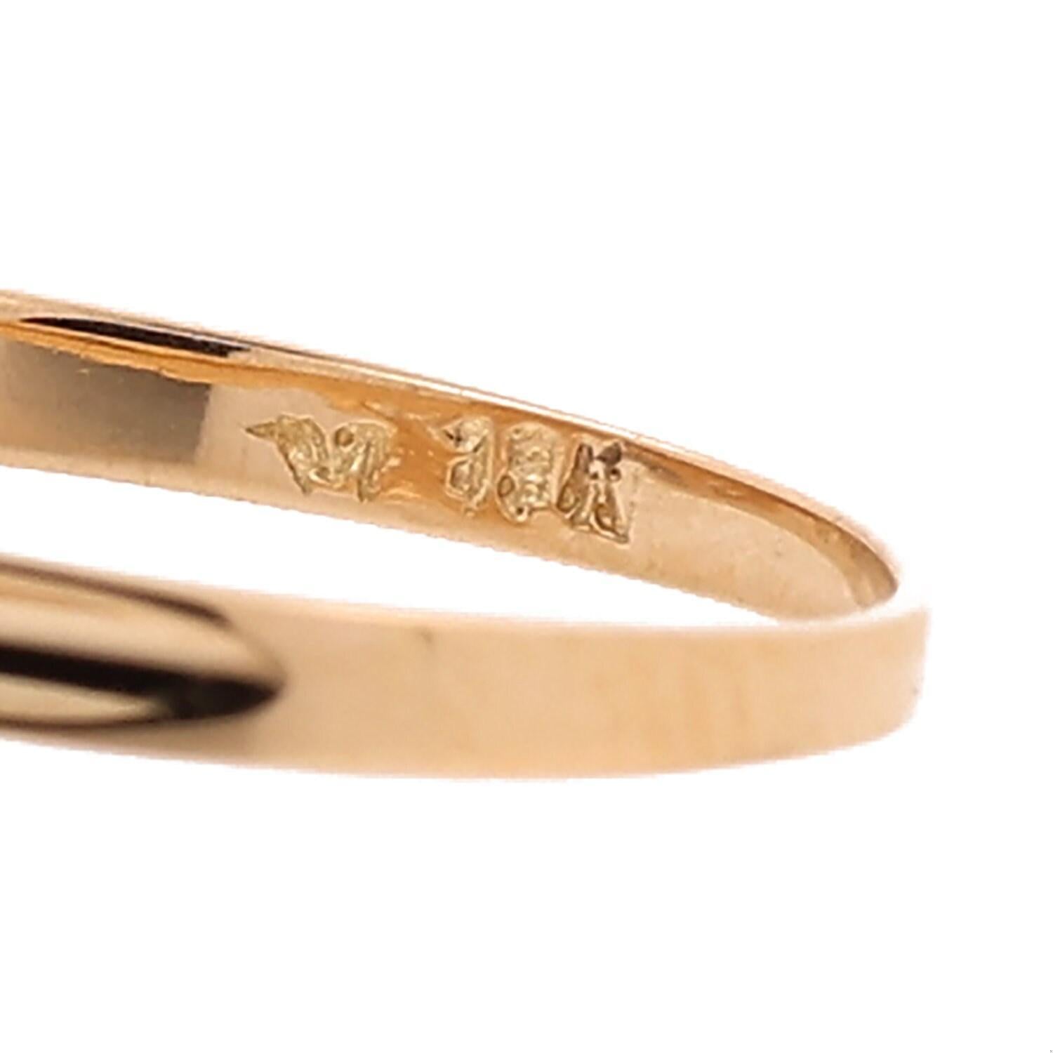 Ruby Diamond Swirl Cocktail Ring 18K Yellow Gold 0.14 CTW Size 7.25 Ladies