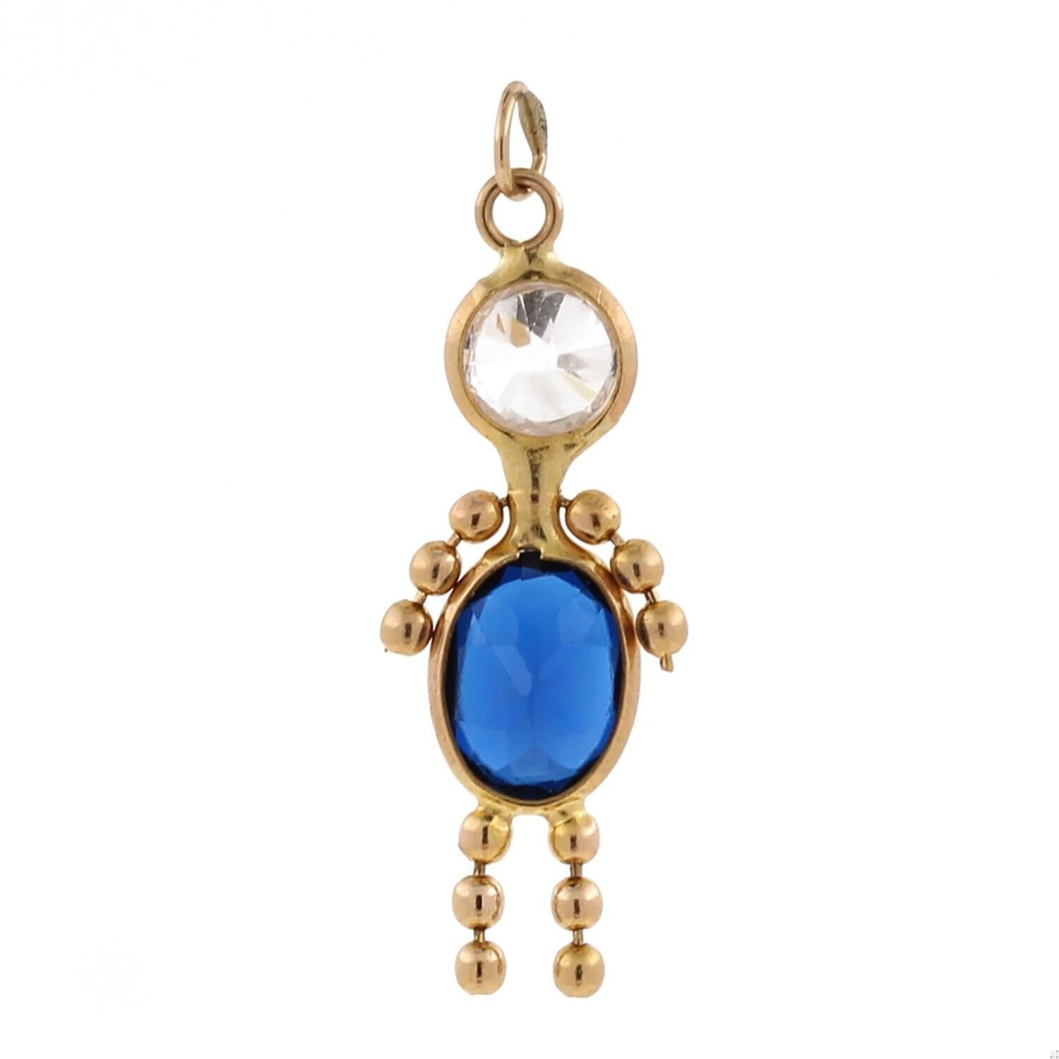 September Birthstone Gemstone Charm Pendant Boy Kid 14K Yellow Gold CZ Accent 1&