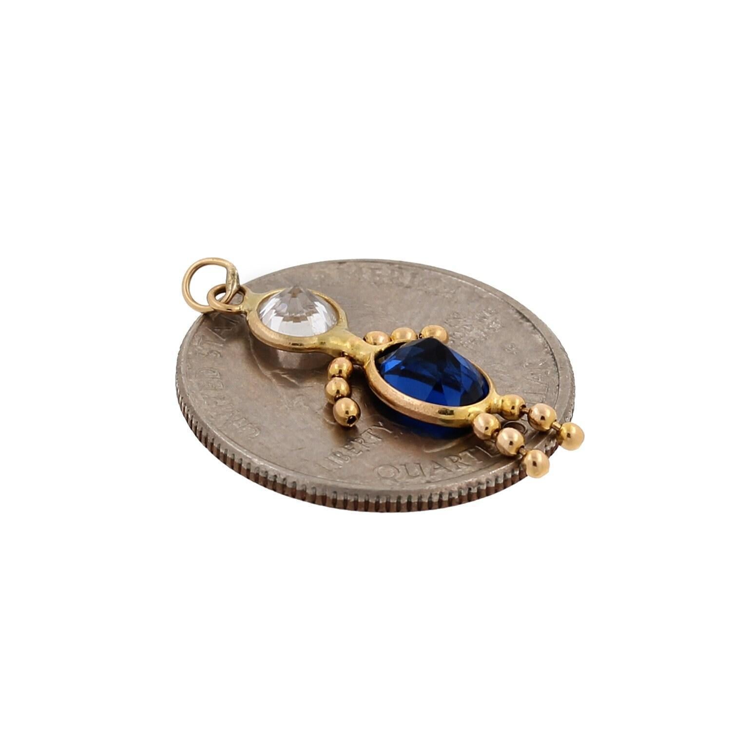 September Birthstone Gemstone Charm Pendant Boy Kid 14K Yellow Gold CZ Accent 1&