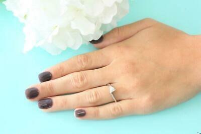 0.30 CT Solitaire Diamond Engagement Ring 18K White Gold Round Diamond Size 6