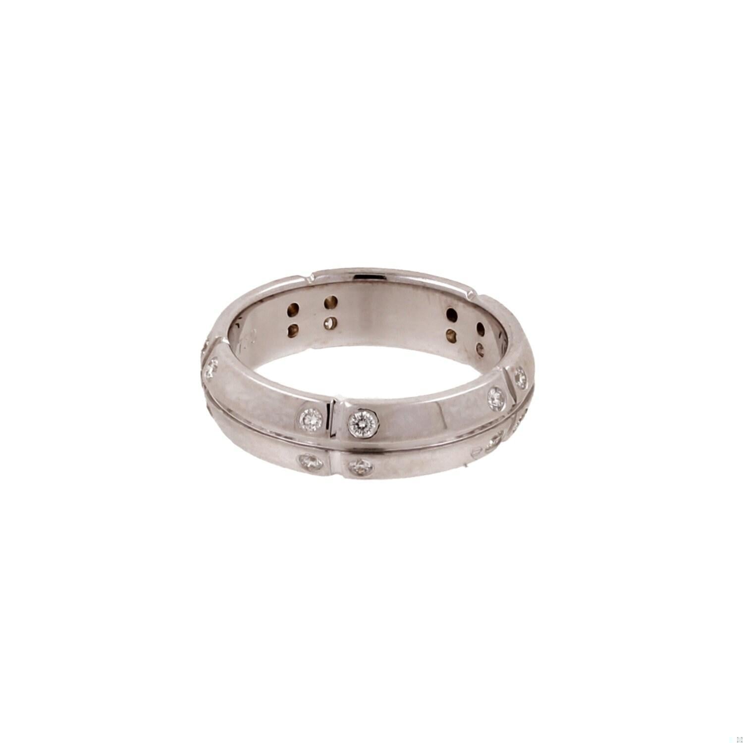 Tiffany & Co. Diamond Streamerica Band Ring 18K White Gold 0.20 CTW Size 4.75