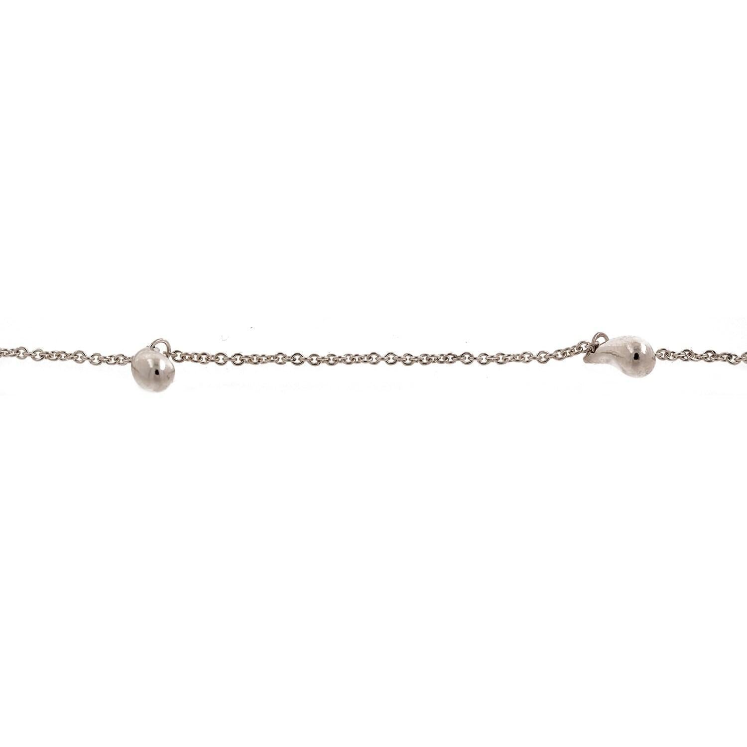 Tiffany & Co. Elsa Peretti Teardrop Bead Necklace Sterling Silver 16" Estate