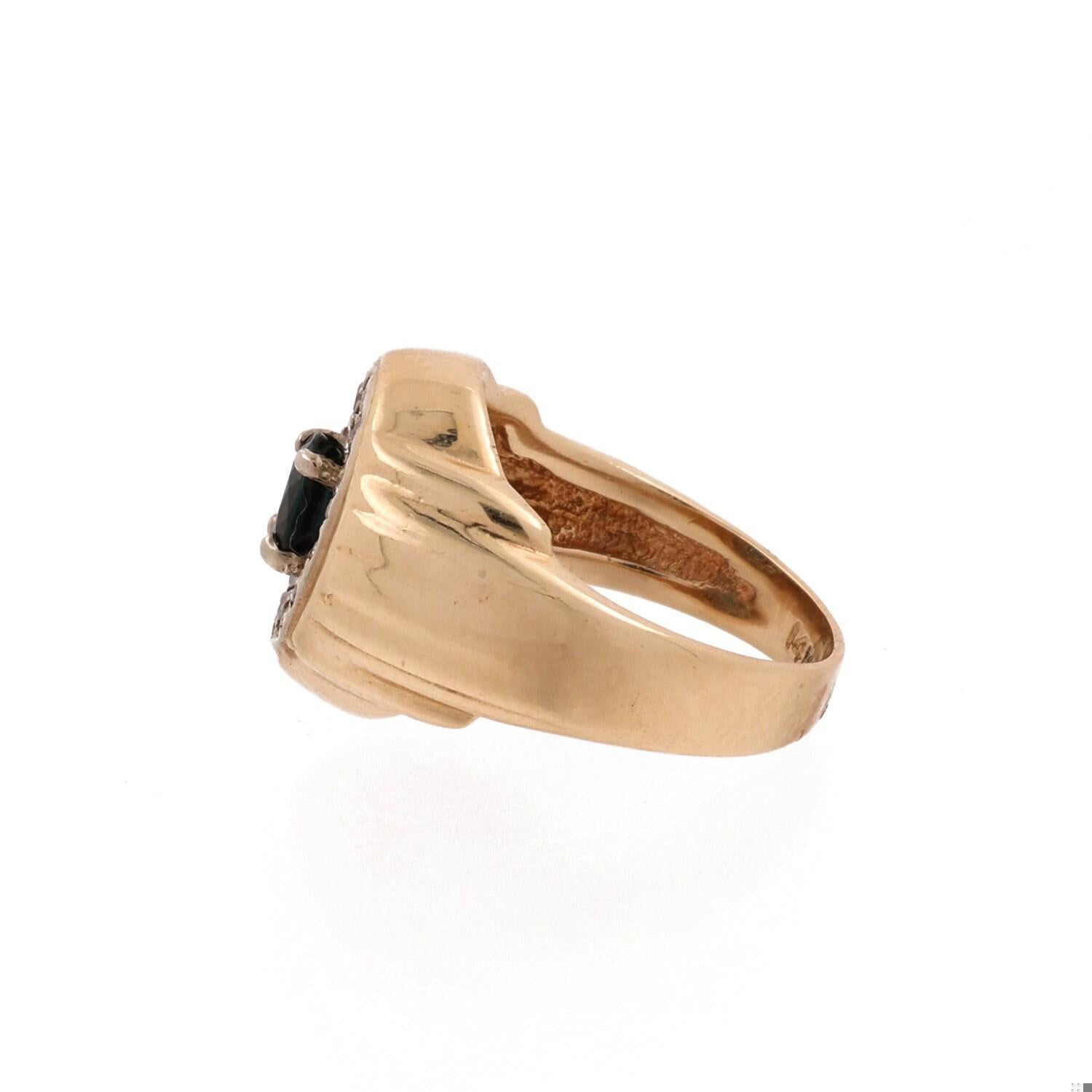 Blue Sapphire Diamond Ring Two-Tone Gold 0.76 CTW Size 4.5 Ladies Vintage Estate