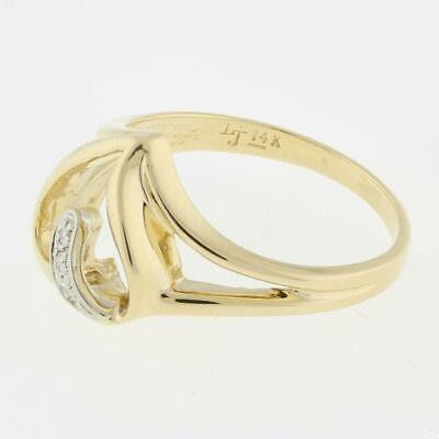 Diamond Open Heart Ring 14K Yellow Gold 0.03 TW Ladies Girls Size 6.5