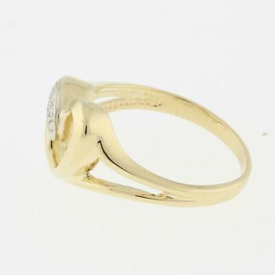 Diamond Open Heart Ring 14K Yellow Gold 0.03 TW Ladies Girls Size 6.5