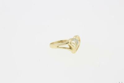Diamond Open Heart Ring 14K Yellow Gold 0.03 TW Ladies Girls Size 6.5