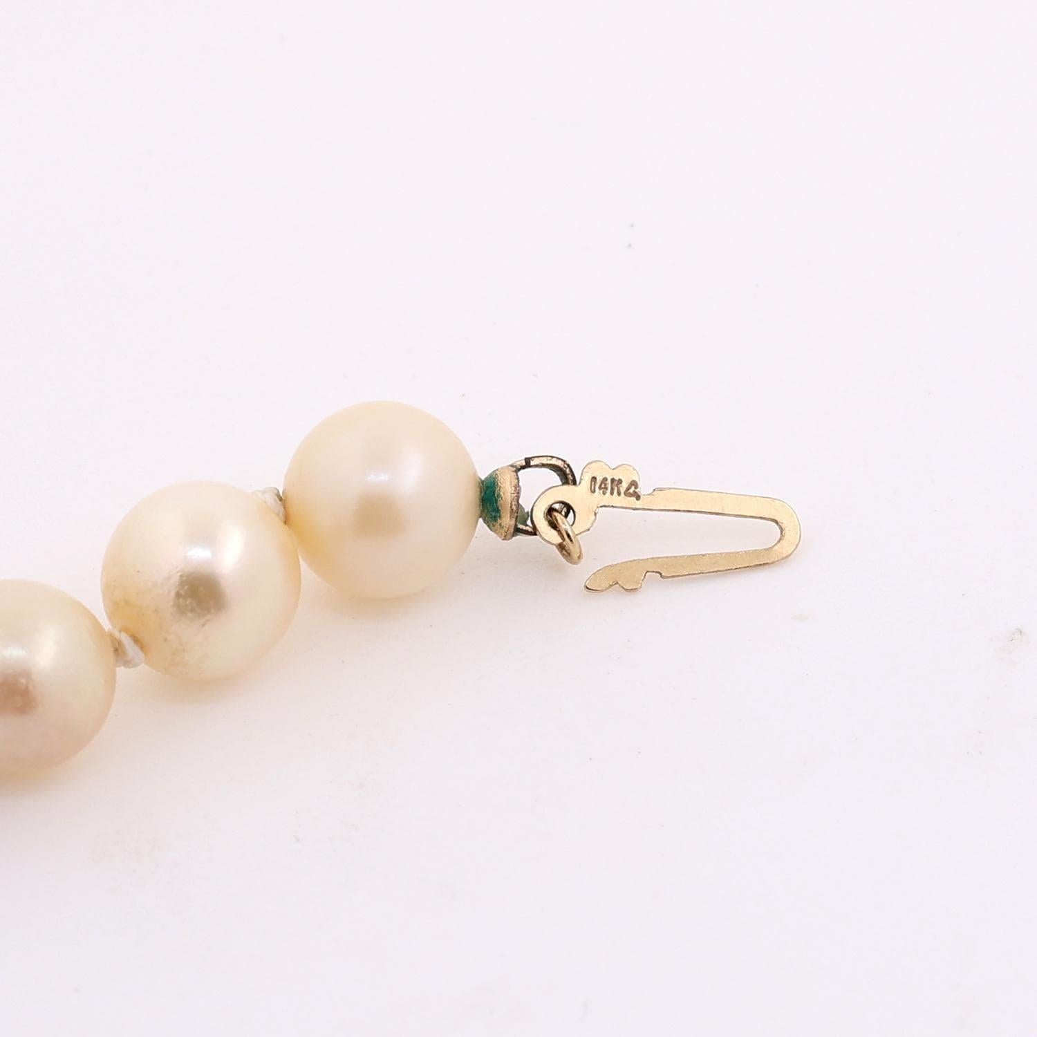 Vintage Freshwater Pearl Amethyst Bead Necklace 14K Yellow Gold 20" Ladies