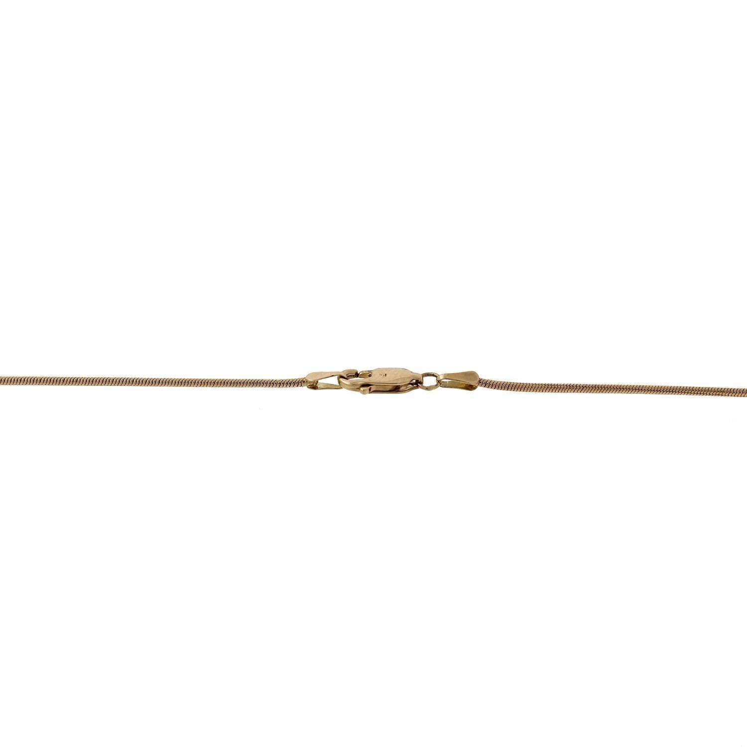 Vintage Pearl Station Necklace 14K Yellow Gold Snake Chain Estate 18"