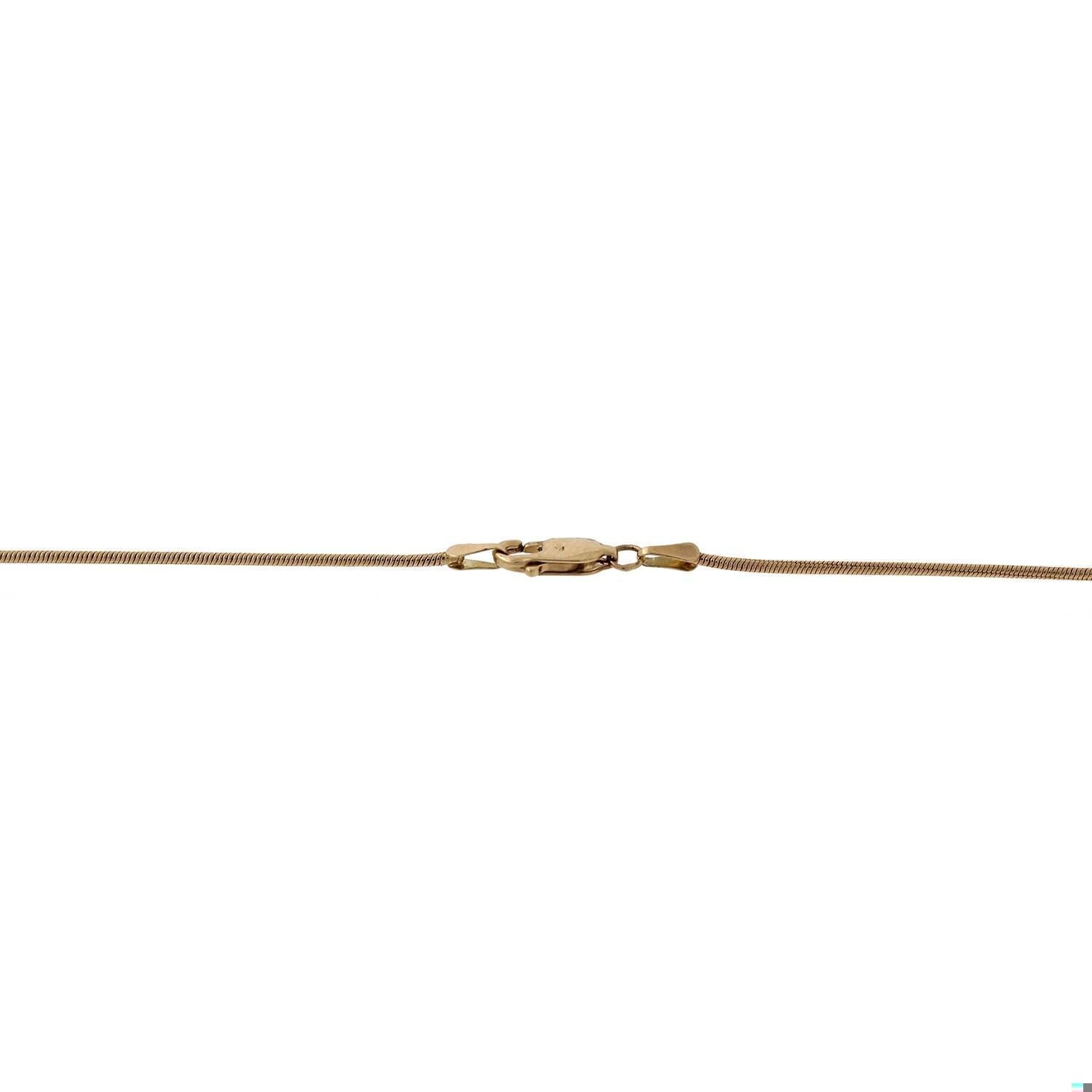 Vintage Pearl Station Necklace 14K Yellow Gold Snake Chain Estate 18"