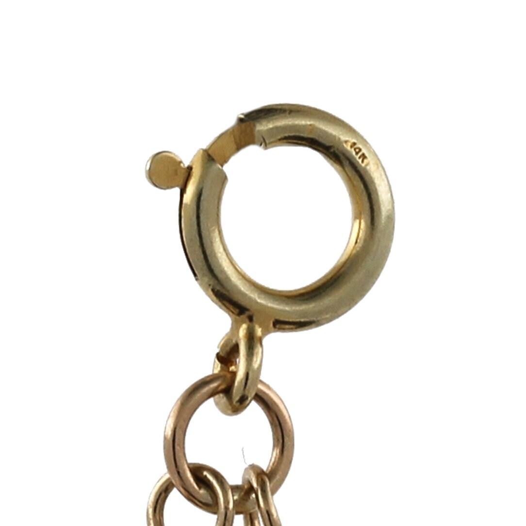 Vintage Two-Strand Freshwater Pearl Bracelet 14K Yellow Gold Chain Estate 7.5"