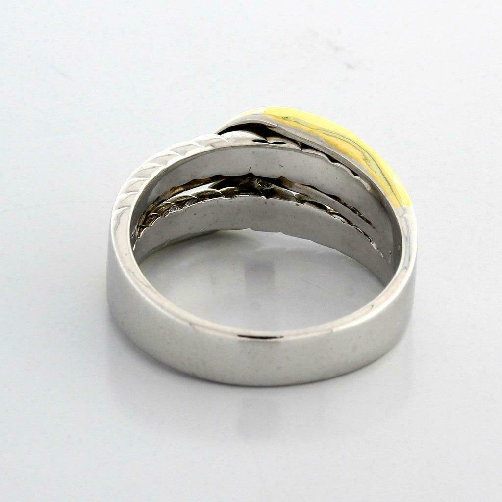 Diamond Crossover Cable Ring 18K Two-Tone Gold 0.10 CTW Ladies Size 7