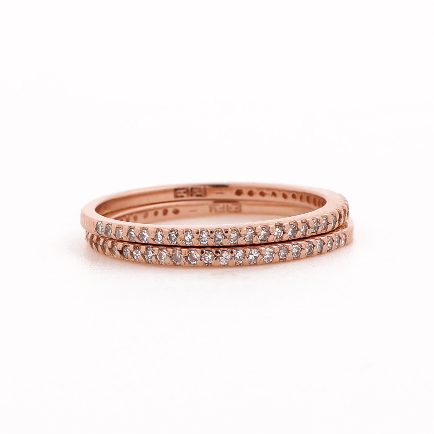 Effy Half Eternity Band Ring 14K Rose Gold 0.20 TW Round Diamonds Size 7.25