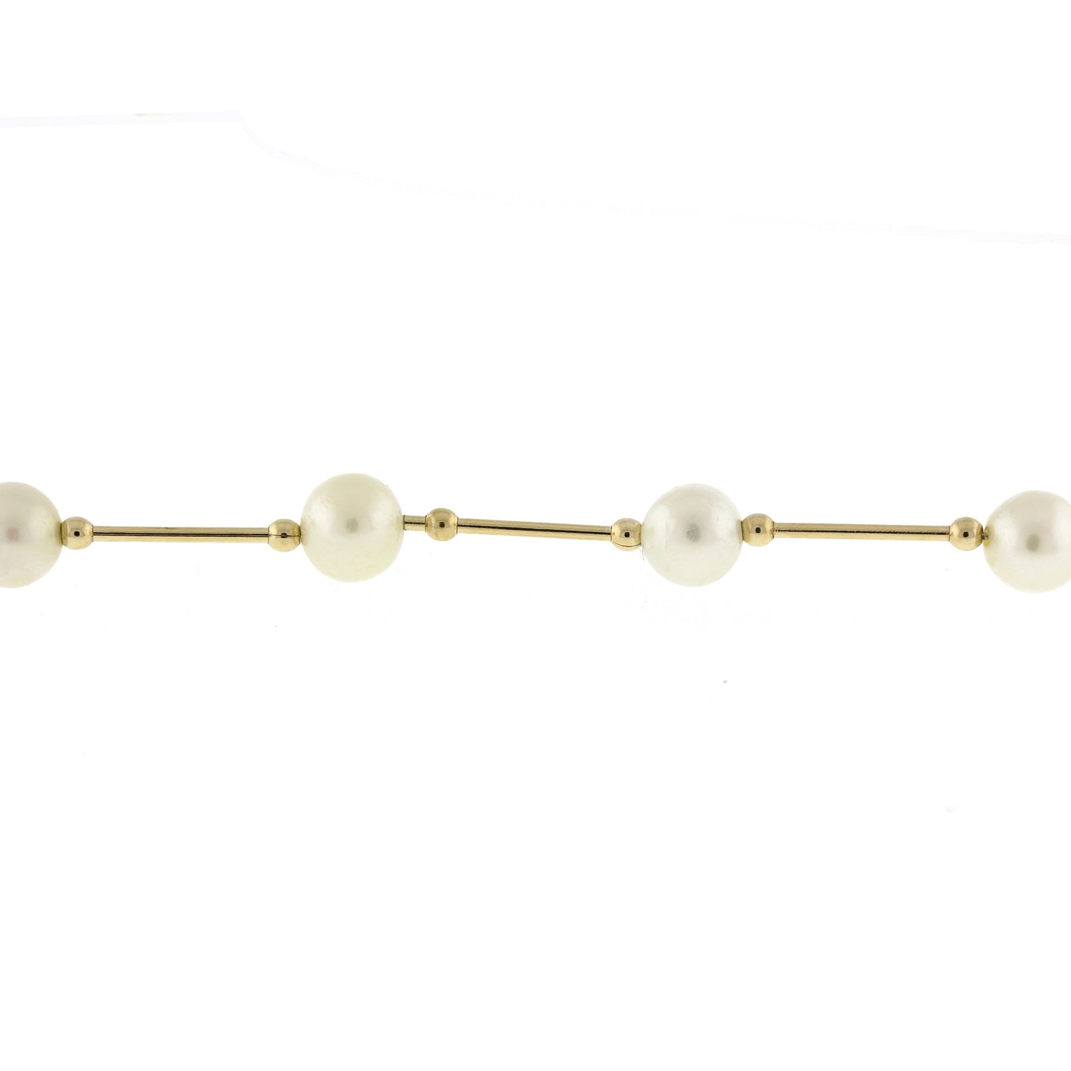 Vintage Freshwater Pearl Necklace Choker 10K Yellow Gold Magnetic Clasp 15"