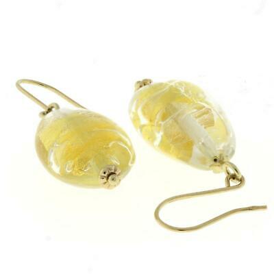 Estate Acrylic 14K Yellow Gold Leaf Drop Dangle Earrings Ladies Wire Hook 1.5"