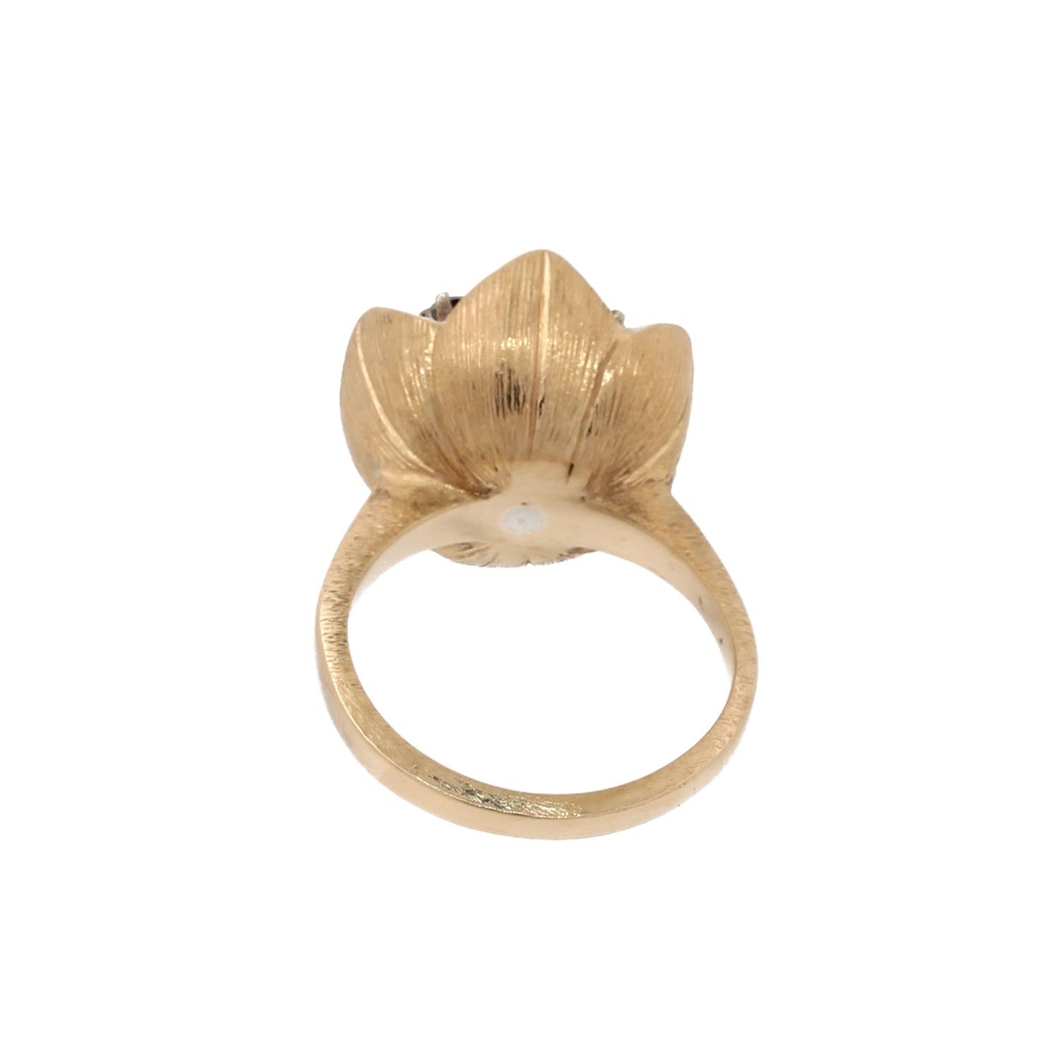 Diamond Flower Cocktail Ring 14K Yellow Gold 0.30 CTW Diamonds SZ 4.75 Vintage